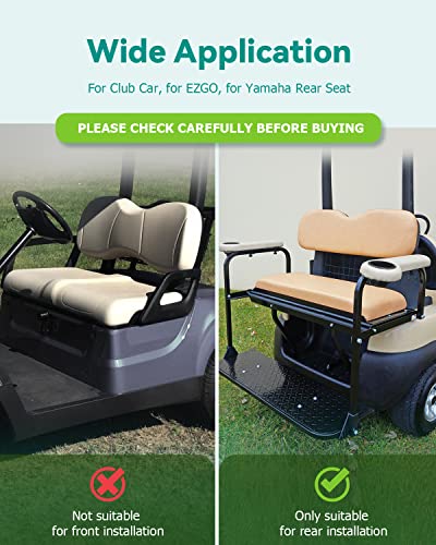 Ilvgolf Universal Rear Replacement Cushions For Golf Cart Rear Seat, Golf Cart Cushion Back Seat For Ezgo Txt Rxv St For St Sport For Valor Models For Club Car, Dedicated For Flip Rear Seats, Wheat #TOP6