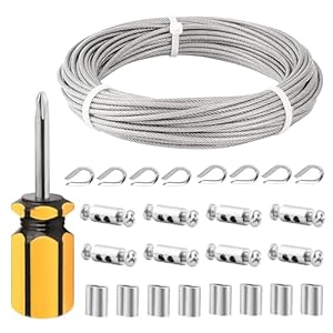 TooTaci 3mm Drahtseil 20M Edelstahl Set