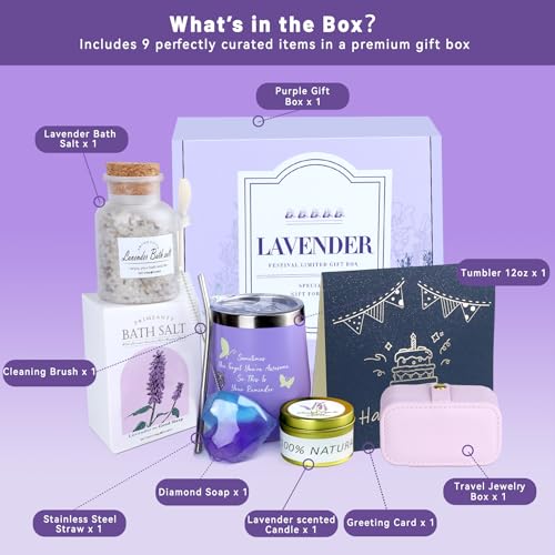 TACGEA Birthday Gifts For Women, Jewelry Box Unique Spa Gift Basket Set Sister Mom Wife Girlfriend Coworker Best Friend Gift Happy Bath Set - Image 3
