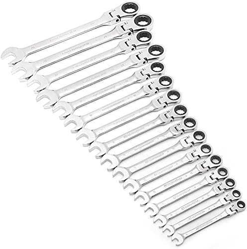Gearwrench 16 Pc. Ratcheting Flex Combination Wrench Set, Metric - 9902D #TOP2