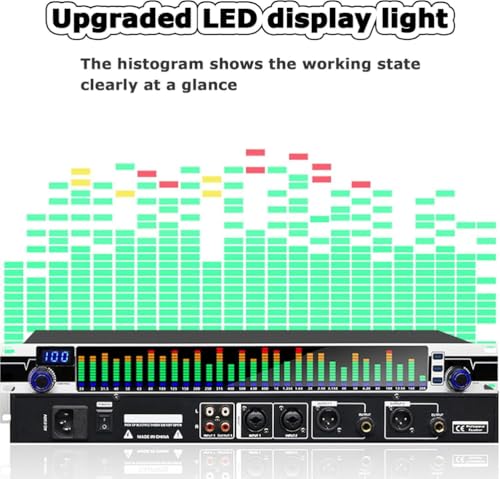 Equalizador digital AVSMGP de 31 bandas con visualizador espectro LED, reducción de ruido y 10 efectos preestablecidos para estudios de grabación y entretenimiento en casa miniatura 2