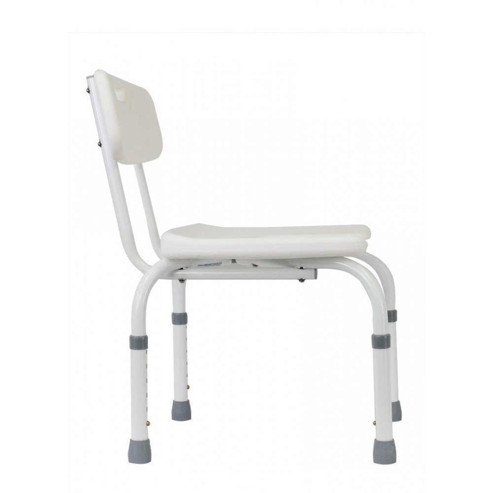 Silla de baño con asiento en U, Regulable, Blanca, Samba