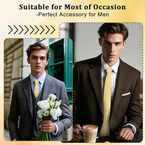 Image of Cotton 2.56'' Skinny Ties for Men, Neckties for Casual, Business | Solid color ties for men for party, daily use, dating, office