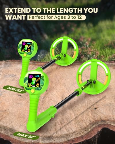 Image of Metal Detector for Kids, Intuitive Color LCD Display, 6.7 inch Glowing LED Coil, Kid-Safe Lightweight with Adjustable Handle & 4 inch Precision Deepth, Perfect Educational Gift for Kids Ages 3-12