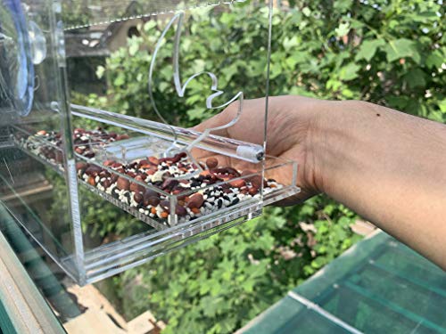 Window Bird Feeder, Extra Strong Suction Cups, Removable Tray With Drainage Holes,3 With Suction Cups, Acrylic Clear Design To Enjoy Bird Watching In The Comfort Of Your Home, Sold By Cq Acrylic #TOP2
