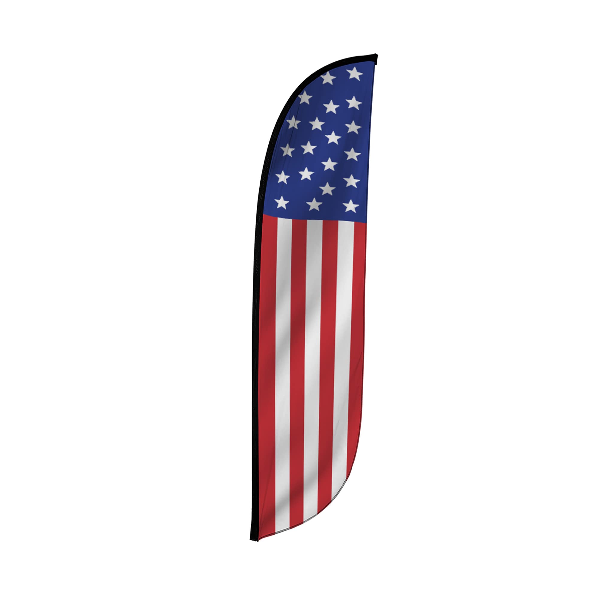 LookOurWay Feather Flag Banner - 12 Feet Tall Advertising Flags for Outdoor Business and Events Promotion - Swooper Flag Only - American Flag Banner - American Flag USA (10M1200071)