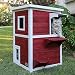 Petsfit 2-Story Weatherproof Outdoor Kitty Cat House/Condo/Shelter with Escape Door