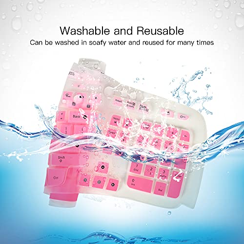 Keyboard Cover for Logitech K350 MK570 MK550 Keyboard Cover Skin for Logitech K350 MK550 MK570 Wireless Wave Keyboard Skin Protector Accessories, Ombre Pink by imComor - Image 6