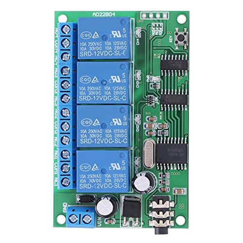 ERYUE DTMF Signal Decoder Relay Remote Control for Home Automation Compatible with AD22B04 12V 4 Channel PLC
