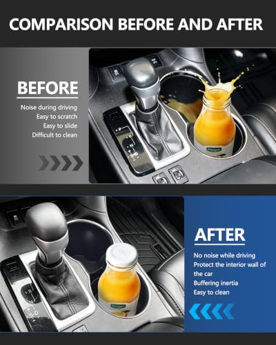 Image of Cup Holder Insert for Toyota Highlander 2014-2019, Non-Slip Silicone Center Console Protector Replacement, Prevent Spills & Scratches, Noise Reduction
