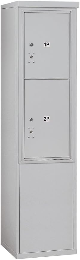 Salsbury Industries 3911S-2PAFU Free Horizontal 4C Stand Alone Parcel Locker Mailbox, Aluminum