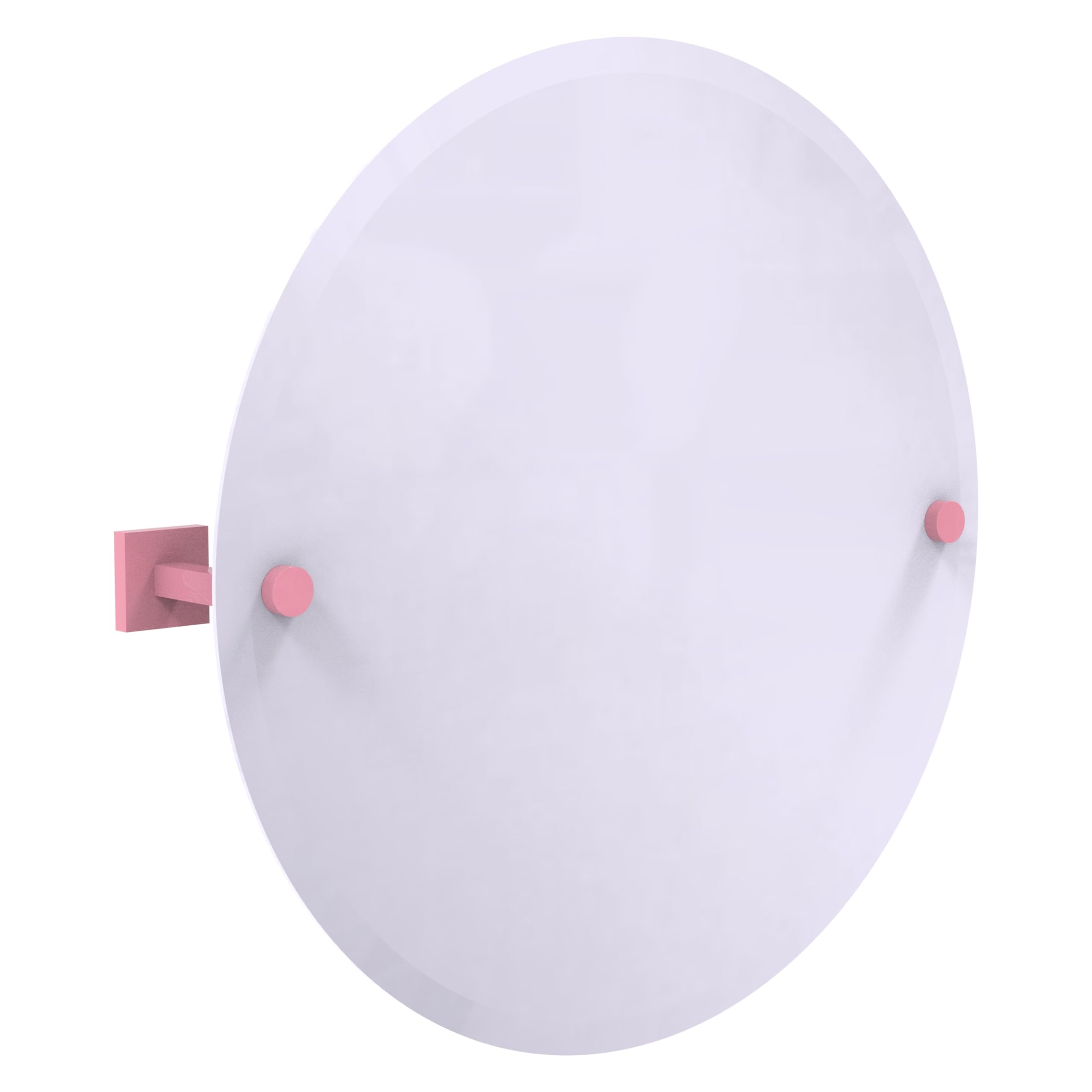 Allied Brass MT-90-PNK Montero Collection Contemporary Frameless Round Tilt Mirror with Beveled Edge, Pink