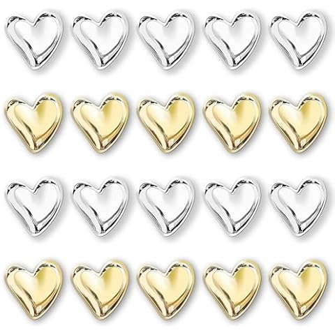 22Pcs Fridge Magnets，Cute Love Heart Decorative Magnets ，Refrigerator Magnets,Whiteboard Magnets, Locker Magnets,Strong Holding Power,Gold and Silver Cover