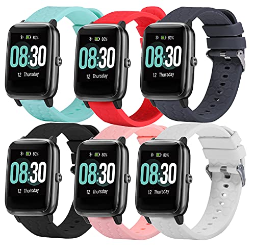 Tencloud 6 Colors Watch Bands Compatible With Wzwneer Y20Gt Watch Band With Stainless Steel Buckle Smartwatch Accessories Silionce Bands For Men Women #TOP19
