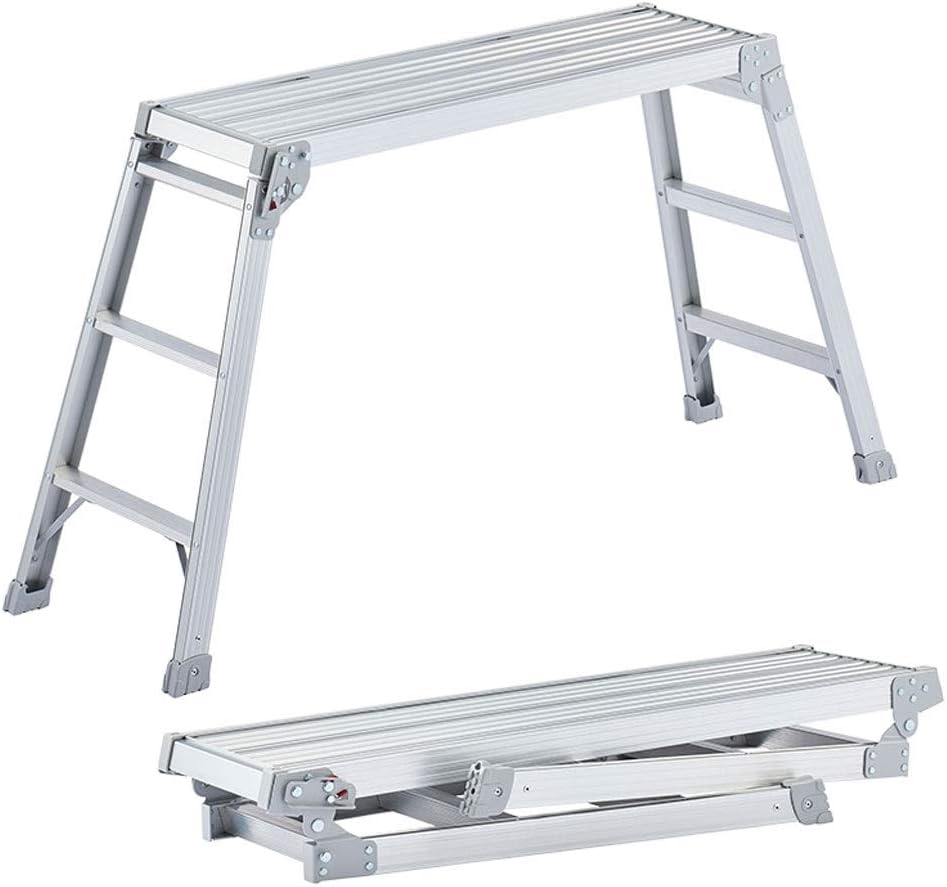 Telescoping Extension Ladder, Telescoping Ladder Aluminum Alloy Ladder Platform Ladder Folding Ladder Horse Stool for Indoor Household Multifunctional Non-Slip Safety Ladder Extens