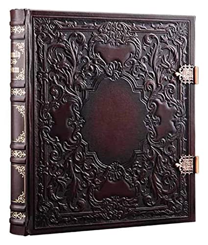 KMDJ Leder Retro traditionelle Fotoalbum Große Kapazität kann längere Aufkleber sparen Retro braun Retro rot (Color…