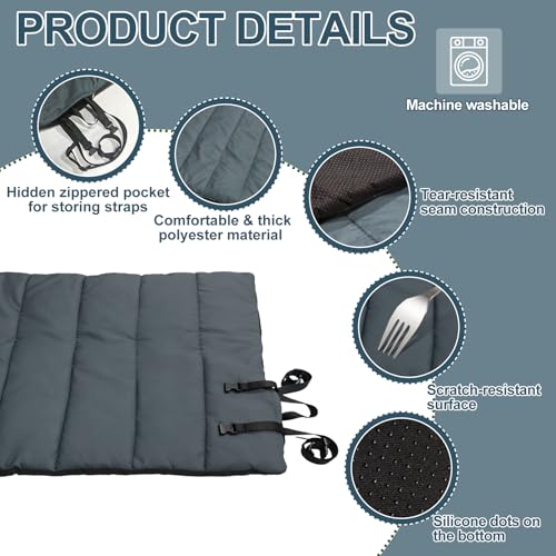 Feelhap Hundedecke 110x68cm Waschbares,Hundedecke für Unterwegs Wasserdicht,rutschfeste Hundematte Komfort und Weiches Wasserdichtes Hundebett,Outdoor,Reise,Auto-Kofferraum Hundekissen (Grau)