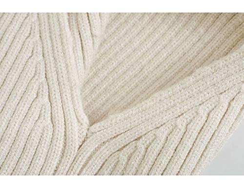 Uaneo Womens Super Cropped Sweater Turtleneck Long Sleeve Bolero Shrug (Beige, Large) #TOP3