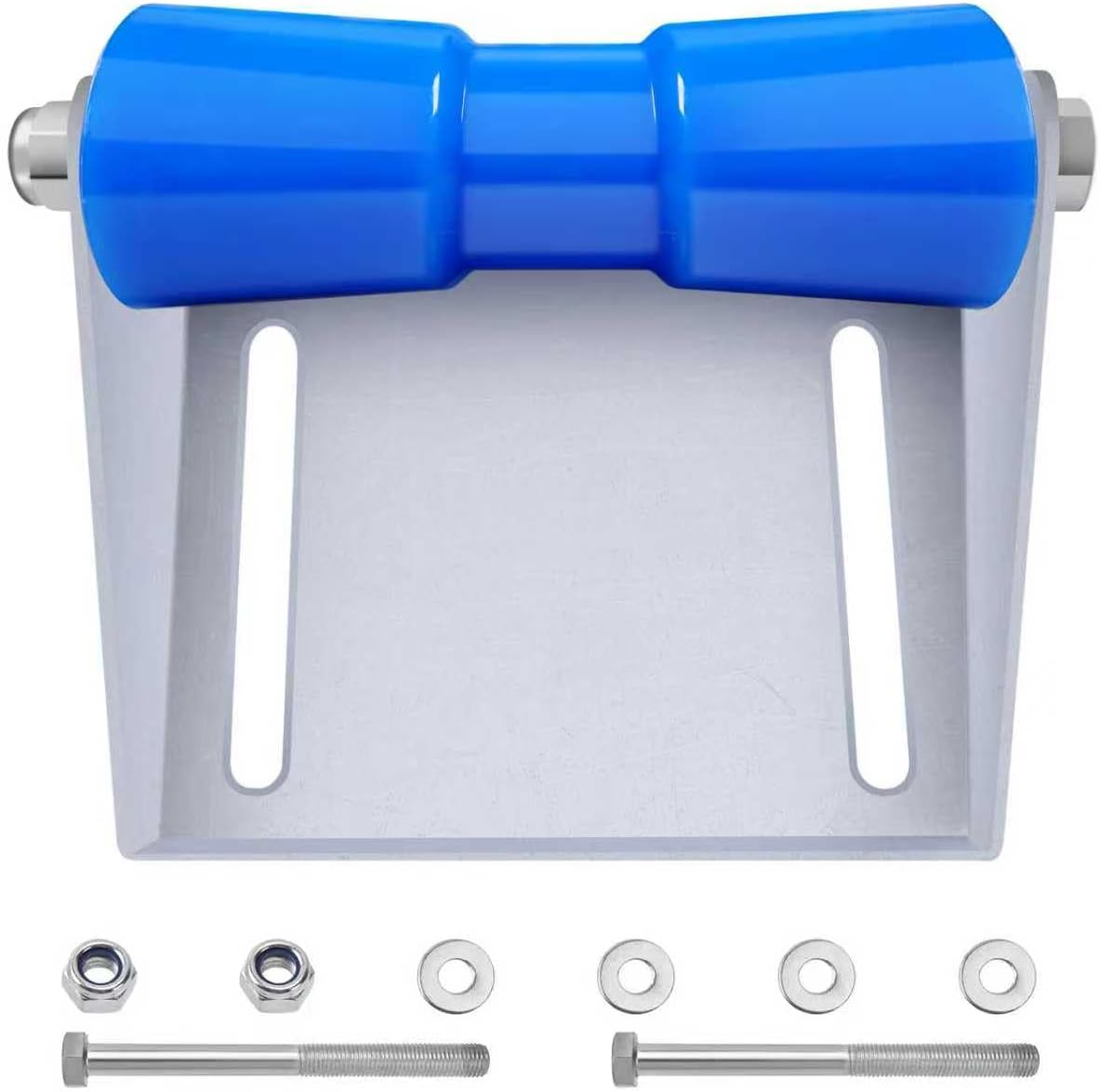 10" Boat Trailer Rollers with Galvanized Steel Brackets PU Keel Roller Assembly Kit with Mounting Hardware for Easy Boat Launch & Retrieval