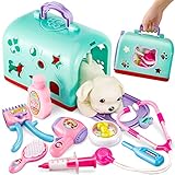 juegos de medicos forenses [ Kit de Veterinario ] - Interesante juego de imitación. Los niños pueden fingir ser un pequeño veterinario para ayudar a los perros a tratar enfermedades y estar saludables, o alimentar al cachorro como un peluquero profesional. Desarrolle compasión y organización mientras juega.
