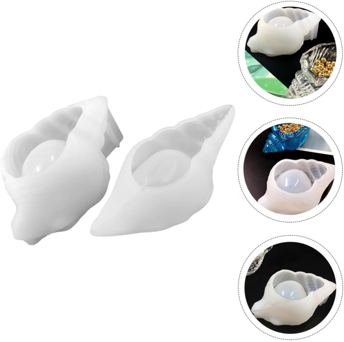 2pcs Conch Shaped Silicone Mold and Storage Box