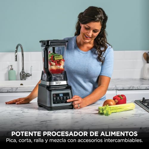 Miniatura 3 de Ninja Procesador De Alimentos Y Licuadora 3 En 1, Bol De 1.8l, Jarra De 2.1l, Vaso De 700ml, 5 Programas Automáticos, 1200w, Piezas Aptas Para Lavavajillas, Negro Bn800eu