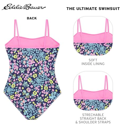 Image of Eddie Bauer Girls' UPF 50+ Scoop-Neck Stretchable One-Piece Swimsuit