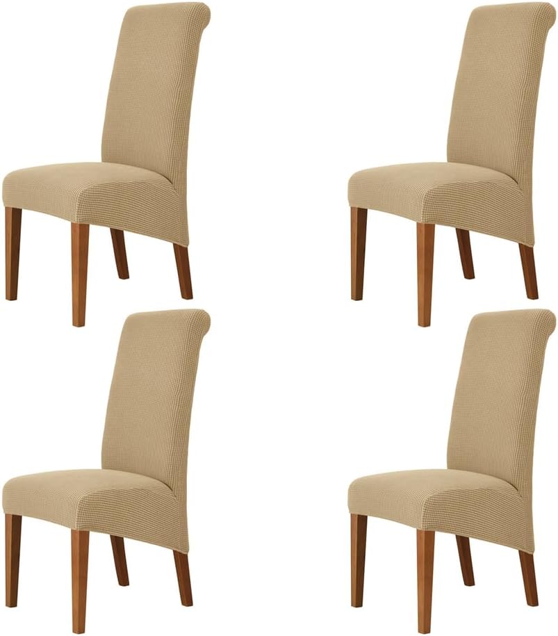 Stretch Parsons Chair Covers - High Back Slipcovers Restaurant Chairs Cover for Weddings, Banquets, Restaurants & Elegant Events,Pink,4PCS