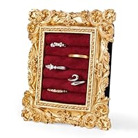 Mikovivi Vintage Ring Display Stand, Baroque Ring Holder Earring Display Tray Jewelry Organizer Birthday Engagement Wedding Decoration for Women