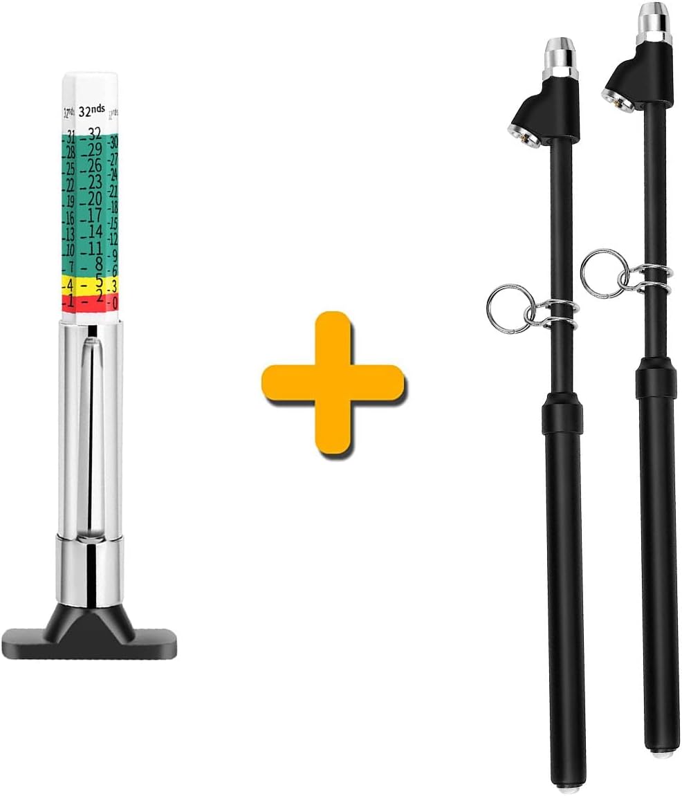 GODESON 88702 Smart Color Coded Tire Tread Depth Gauge and GODESON Heavy Duty Tire
