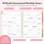 Jul 2026 - Dec 2027 Planner, Forvencer 18 Month Academic Planner 2026-2027, 8.5" x 11", Calendar Planner Weekly and Monthly, Daily Agenda Book, College School Supplies for Student Teacher, A4, Pink - Image 3
