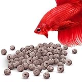 SunGrow Betta Lava Beads, Lightweight Substrate for Fish Tanks, Decorative Gravel for Aquariums, Brown Volcanic Lava Rocks for Filtration, 0.2', 50 Pcs per Pack
