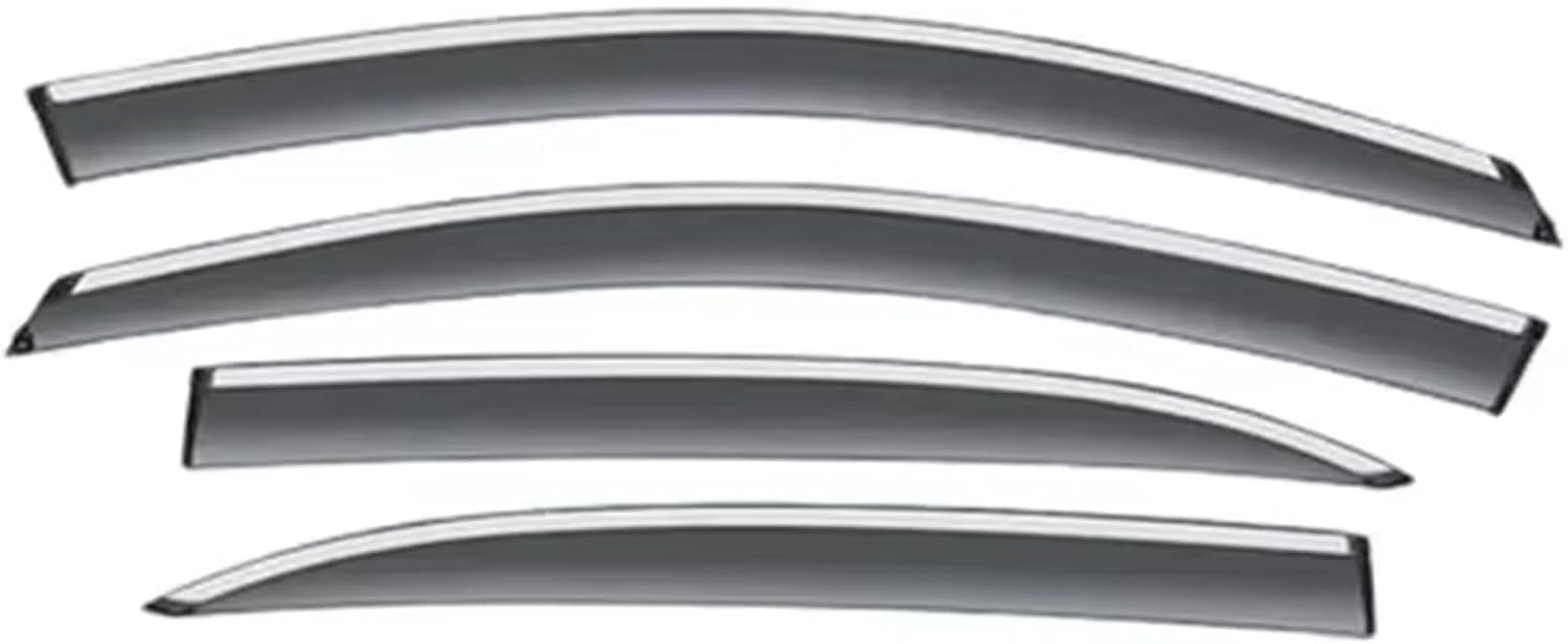 Liufangfc Normal Wind Deflectors For Toyota Corolla 2014-2018 – 4Pc Tape-On Smoked Visors, Weatherproof, Anti-Salt/Snow, Low-Noise