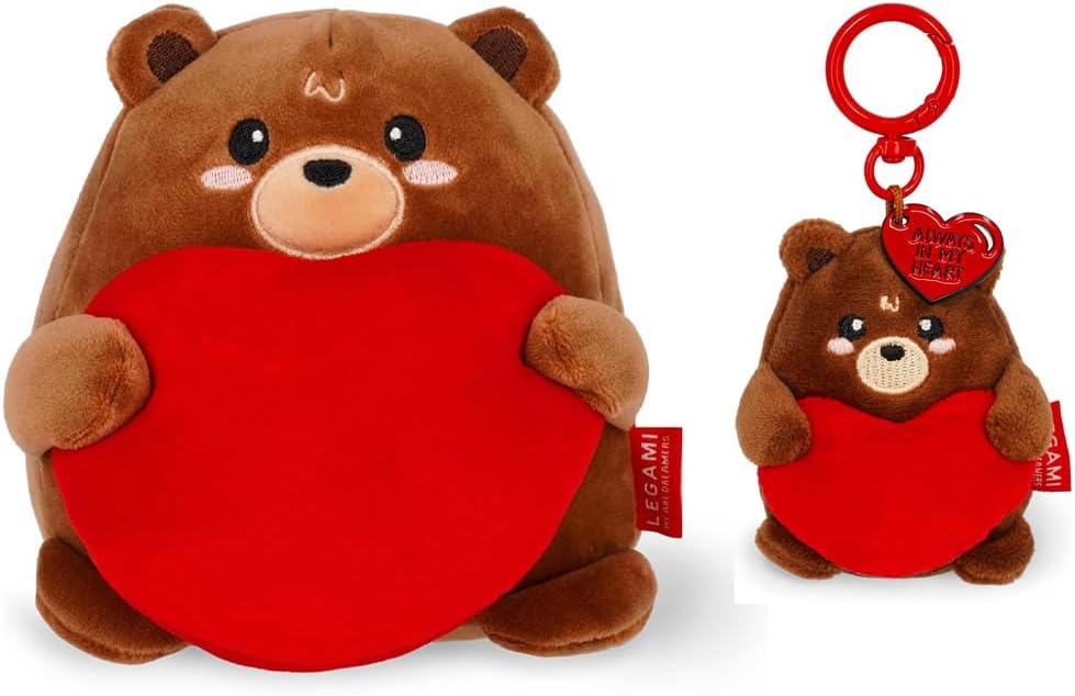 LEGAMI Super Soft Plush Teddy Bear Design Cuddly Personalized Fall in Love - Matching Super Soft Keyring