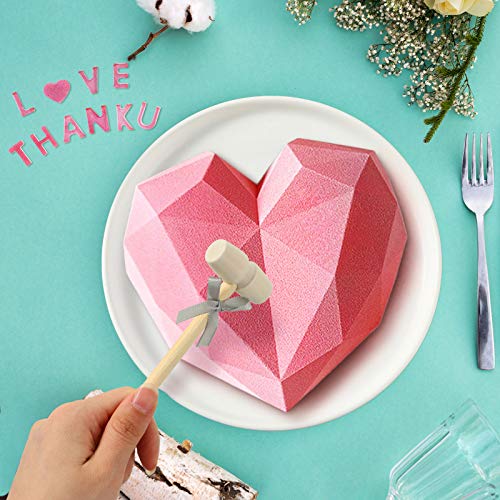 image for Patelai Diamond Heart Mousse Cake Mold Trays 8.7 Inch Silicone Baking 