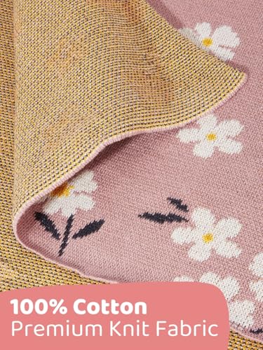 Image of haus & kinder Knitted Baby Blanket, Soft Breathable Baby Blankets Newborn, Premium Baby Blanket for 0-2 Years, Cozy Blankets for Crib, Nursery & Stroller, New Born Baby Essentials | Petal Pink