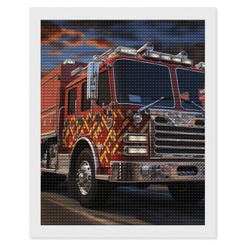 Kit peinture diamant camion pompiers strass brillants débutant