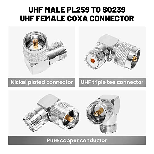 Anina Adaptador Antena UHF Macho PL259 a Hembra SO239 Ángulo miniatura 3