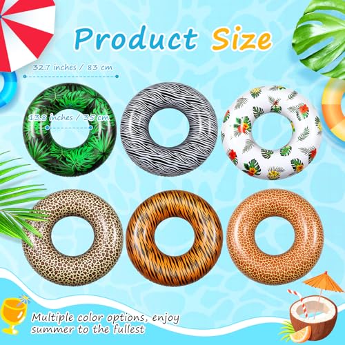Poen 6 Pcs Large Inflatable Pool Float Tubes for Adults - image 2