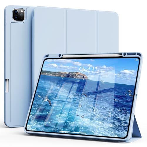 Coque iPad Pro 11 4e génération étui bleu ciel mince avec porte-stylet