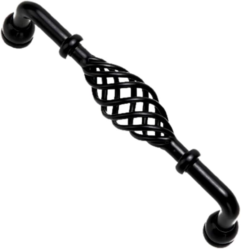 6 Pack Black Birdcage Cabinet Hardware Handle Pull