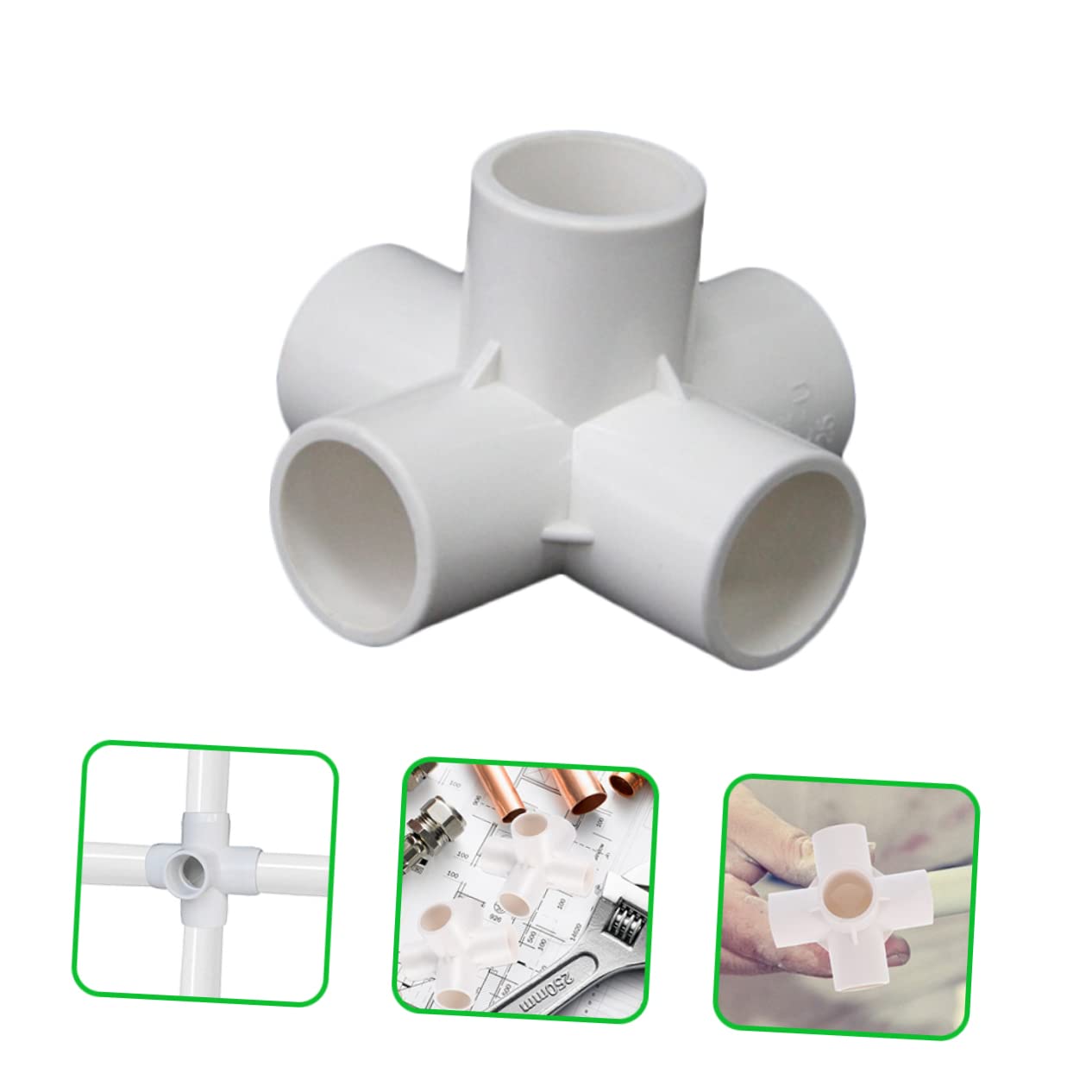 Raccordo Angolare Pvc a 5 Vie 90 Gradi, 12 Pezzi