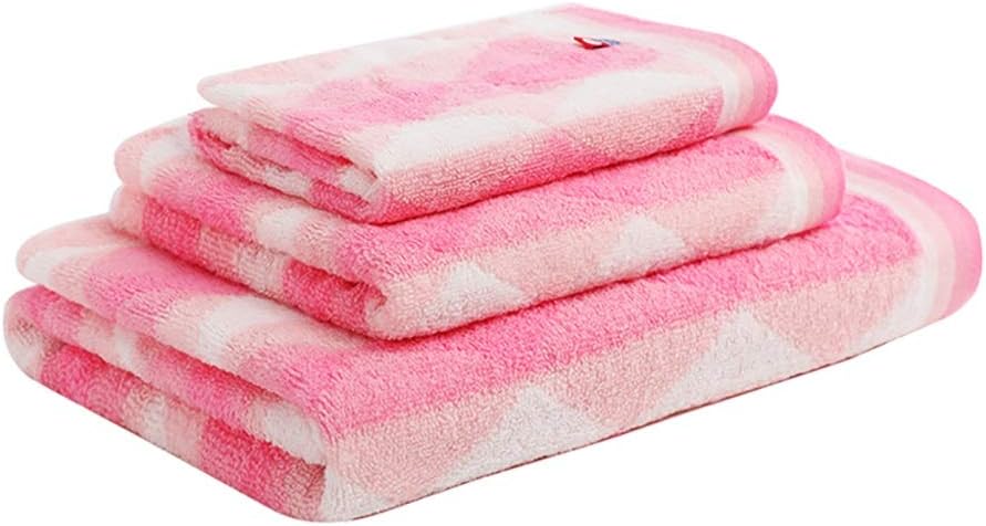 Hand Towels Towels Set Bath Towels Hand Towels Soft Highly Absorbent No Fading Towels Sports Gym Pool (3 Pack) Quick Dry (Color : Blue) (Pink)