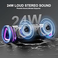 Bluetooth Speaker, 2026 Portable Wireless Speaker with LED Light, Bluetooth 5.4, 24-Hour Playback Time, Enhanced Bass, IPX7 Waterproof, Outdoor Speaker Suitable for Travel, Sports, and Cycling. — image 2