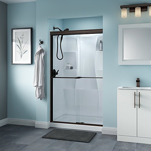 Delta Shower Doors SD3276491 Windemere Semi-Frameless Traditional Sliding Shower Door 48in.x70in, Bronze Track Delta Shower Doors SD3276491 Windemere Semi-Frameless Traditional Sliding Shower Door 48in.x70in, Bronze Track