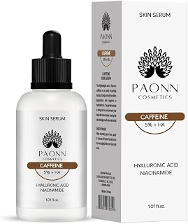 PAONN Caffeine Eye Serum: Reduces Dark Circles, Puffiness & Fine Lines - Hydrating Moisturizer for Face & Eyes, All Skin Types
