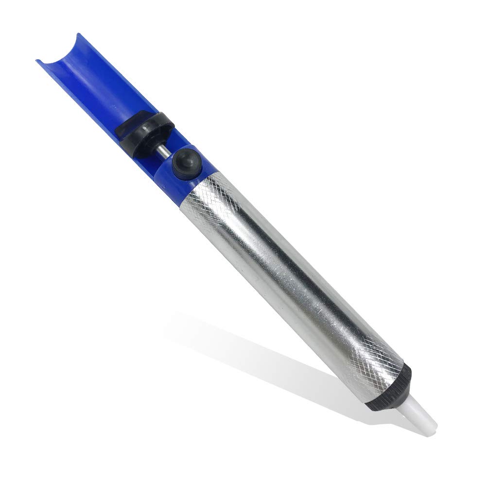 1 pz Alluminio Saldatura Ventosa Dissaldatura Pompa Strumenti Aspirazione Stagno Penna Rimozione Dispositivo Blu Vuoto Saldatore Dissaldatore Strumenti manualiProfessionale