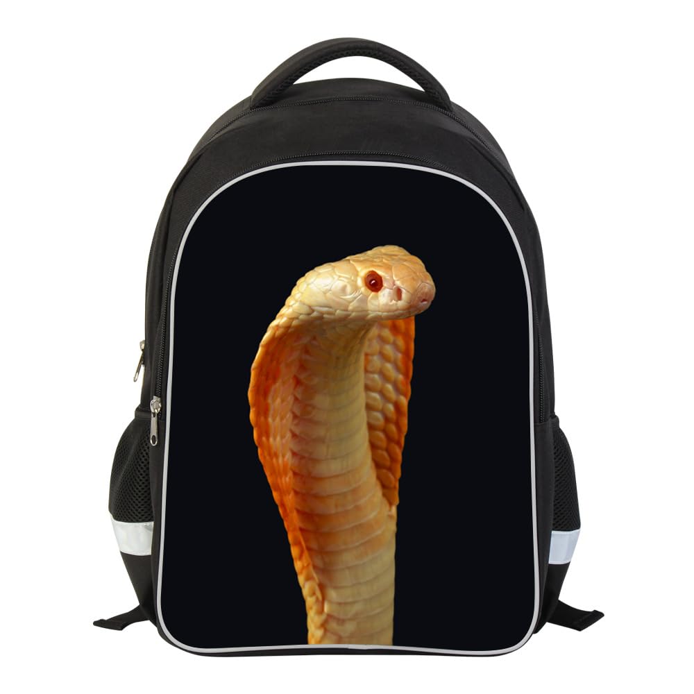Dispalang Cute Snake Print Backpack Art School Bookbag Double Shoulder Satchel for Boys Animal Rucksack for Girls