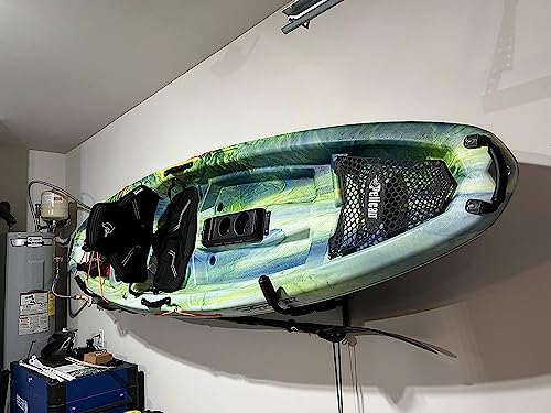 Onefeng Sports 80LBS Kayak Wall Hanger Wall Mount Kayak Storage Rack Swivel Rack Design Help You to Save The Garage Space - Extends 17” from Wall Suitable for Any Sized Kayaks,Canoes Boat - Thumbnail 6