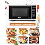 COMMERCIAL CHEF 0.9 Cubic Foot Microwave with 10 Power Levels, Small Microwave with Grip Handle, 900W Countertop Microwave with Digital Display, Door Lock and Kitchen Timer, White - Image 2
